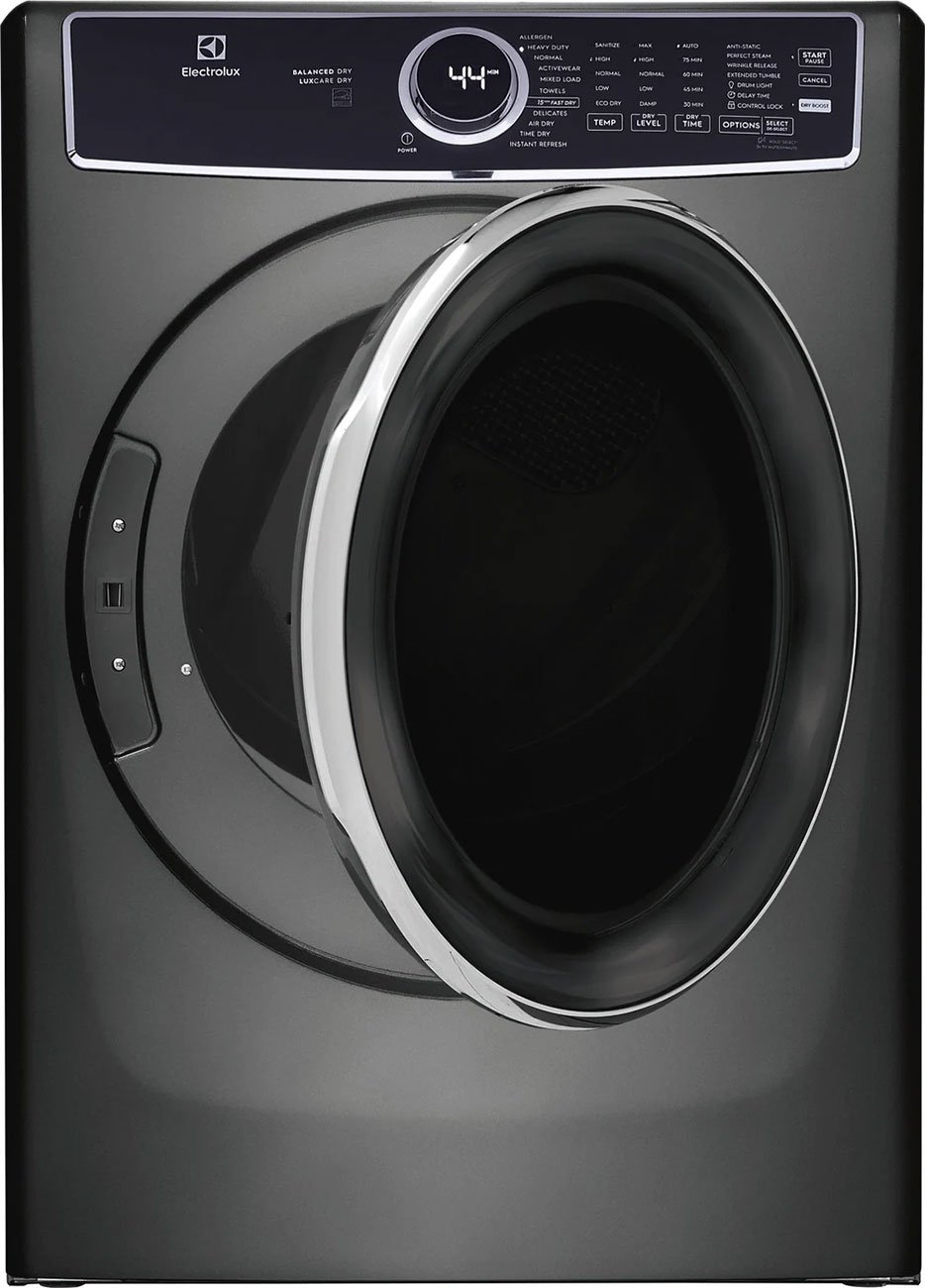 Electrolux 8 Cu. Ft. Titanium Front Load Perfect Steam Electric Dryer With Balanced Dry and Instant Refresh