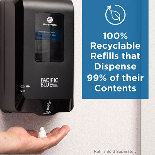 Georgia Pacific Pacific Blue Ultra Antimicrobial Foam Soap Refills for Automated Touchless Soap Dispenser | Dye and Fragrance Free， 1，200 mL