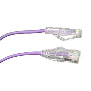 Micro Connectors Inc 3 ft. Cat6A Ultra Slim Patch (28AWG) Cable (Purple) (5-Pack) E09-003P-SL5