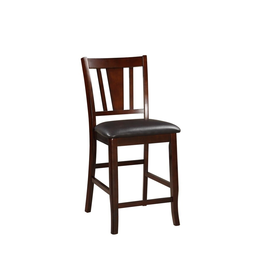 Wooden High Chair  Dark Brown   Black  Set of 2