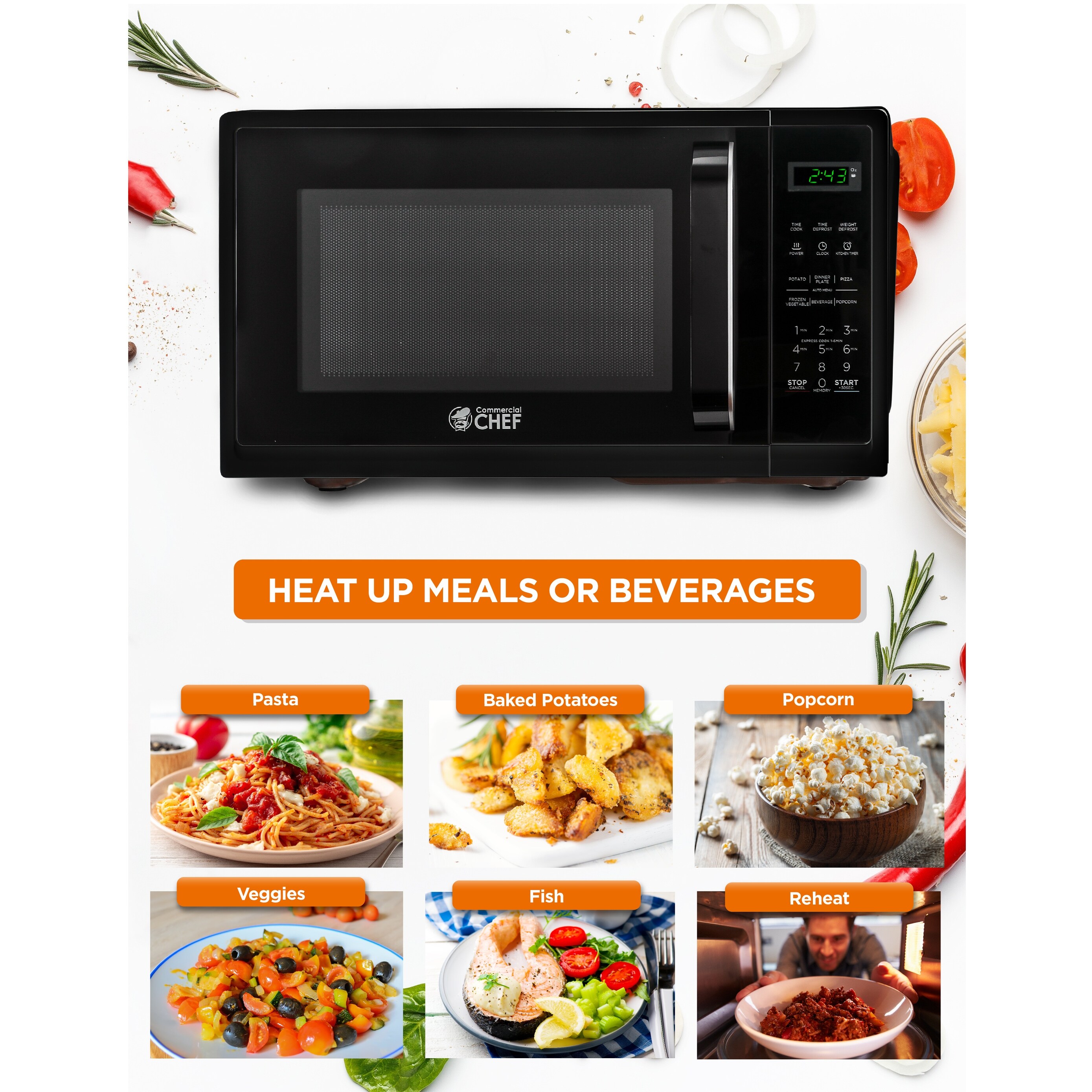 0.9 Cu.Ft Countertop Microwave Oven-Black Shopping - The Best Deals on Over-the-Range Microwaves | 40991944