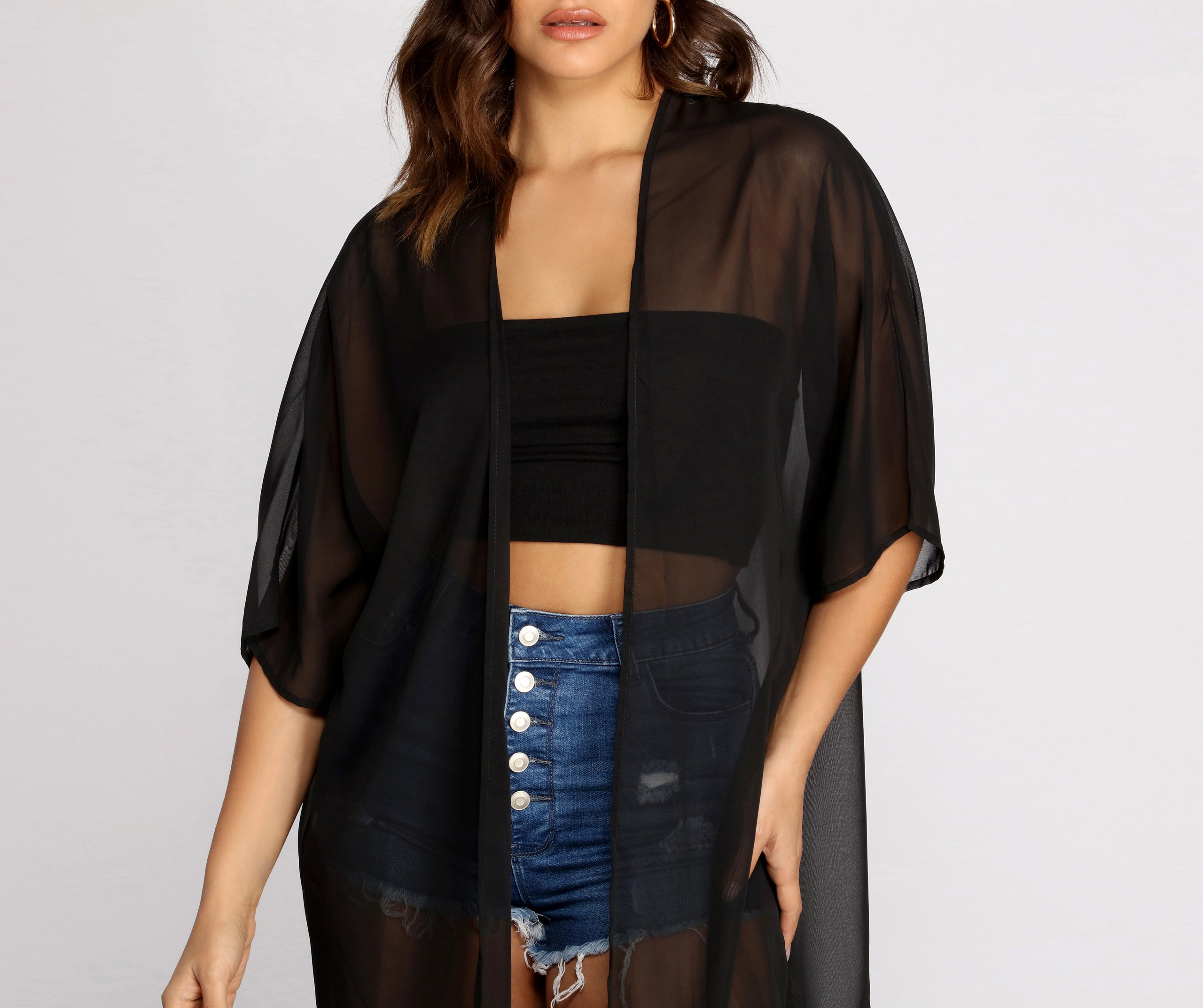 Layered In Style Chiffon Kimono