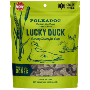 Polka Dog Lucky Duck Bone Shaped Dog Treats 8oz