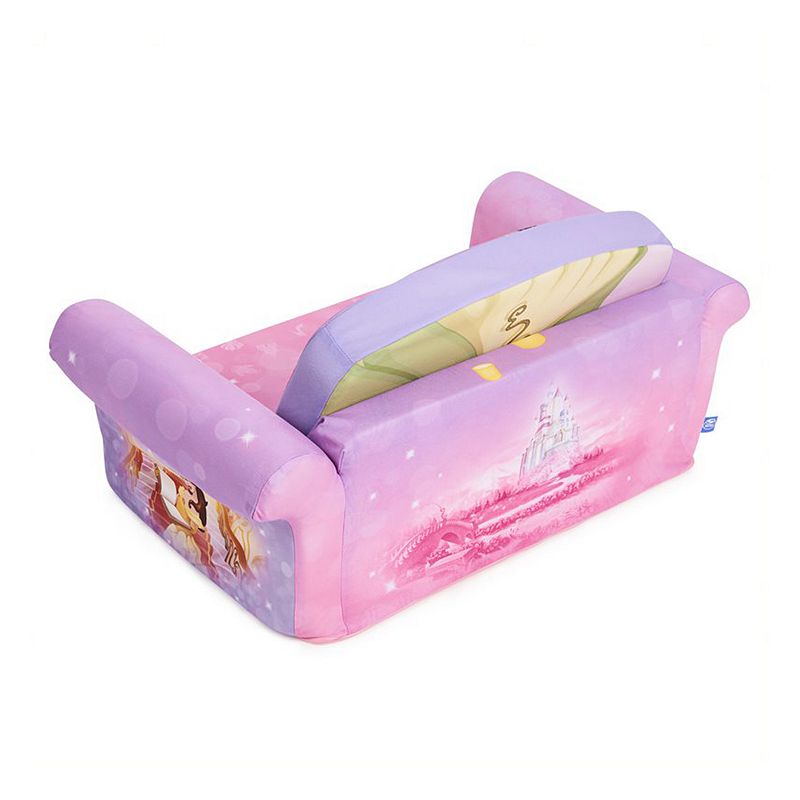 Marshmallow Furniture 2-in-1 Flip Open Couch Kid's Furniture， Disney Princesses