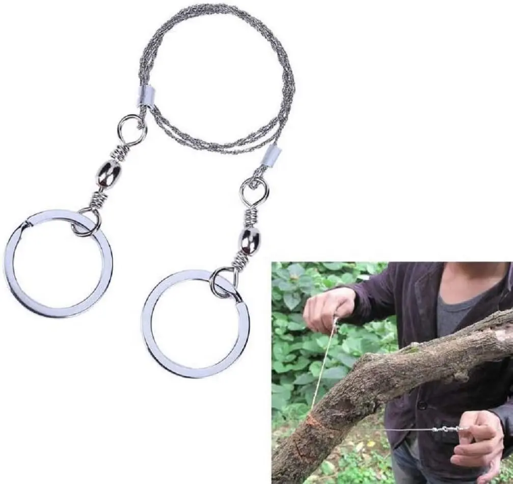 Stainless Steel Wire Saw Camping Survival Chain Saw Pocket Survival Gear  Portable Hand Saw Tool Hunting Hiking Tree Cutting