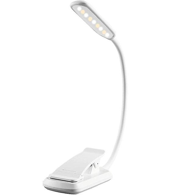 9 LED Book Light USB Rechargeable Clip On Reading Light with Touch Sensor (White)