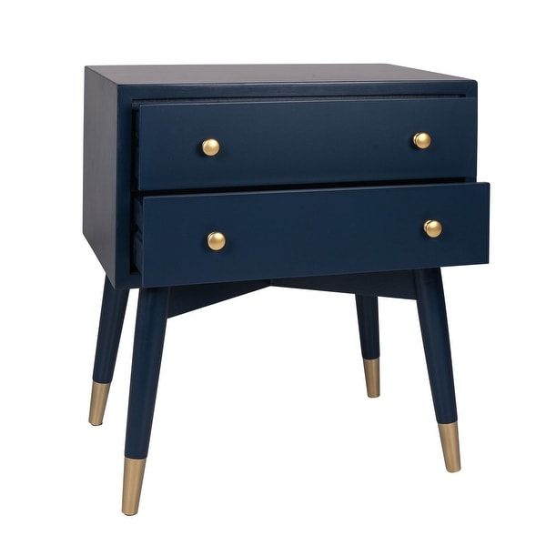 East at Main 2 Drawer Side Table with Gold Accents