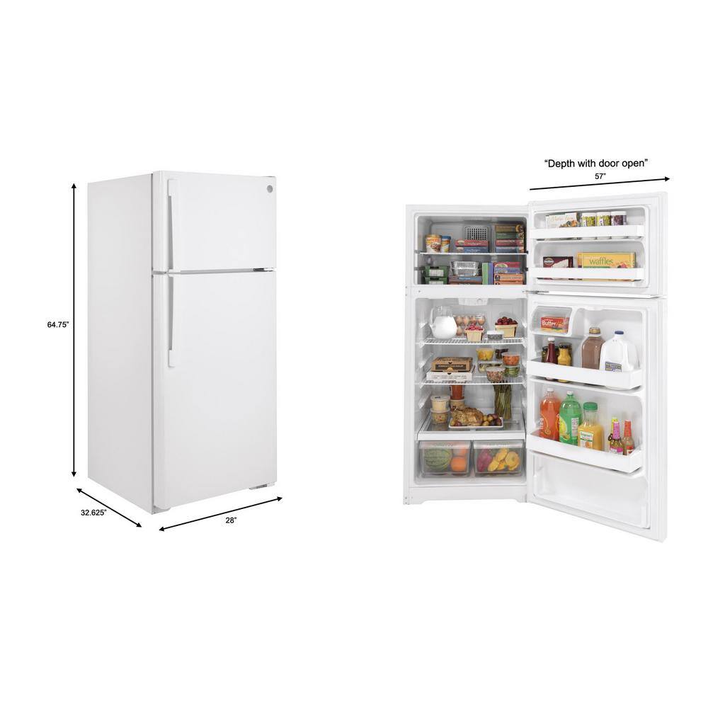 GE 16.6 cu. ft. Top Freezer Refrigerator in White GTS17DTNRWW