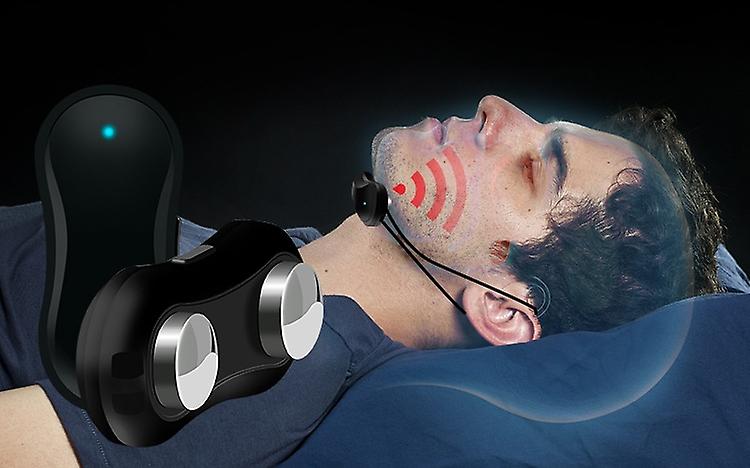 Anti Snoring Device Smart Portable Wearable Ems Muscle Stimulation Comfortable Good Sleep Machine Electric Massage Stop Snoring Equipment Black