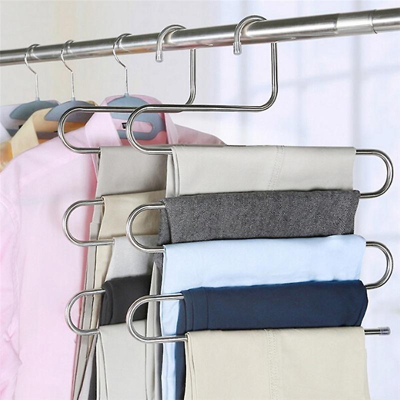 Home 5 Layers S Shape Multifunctional Clothes Hangers Pants Storage Hangers Cloth Rack Multilayer Storage Cloth Hanger