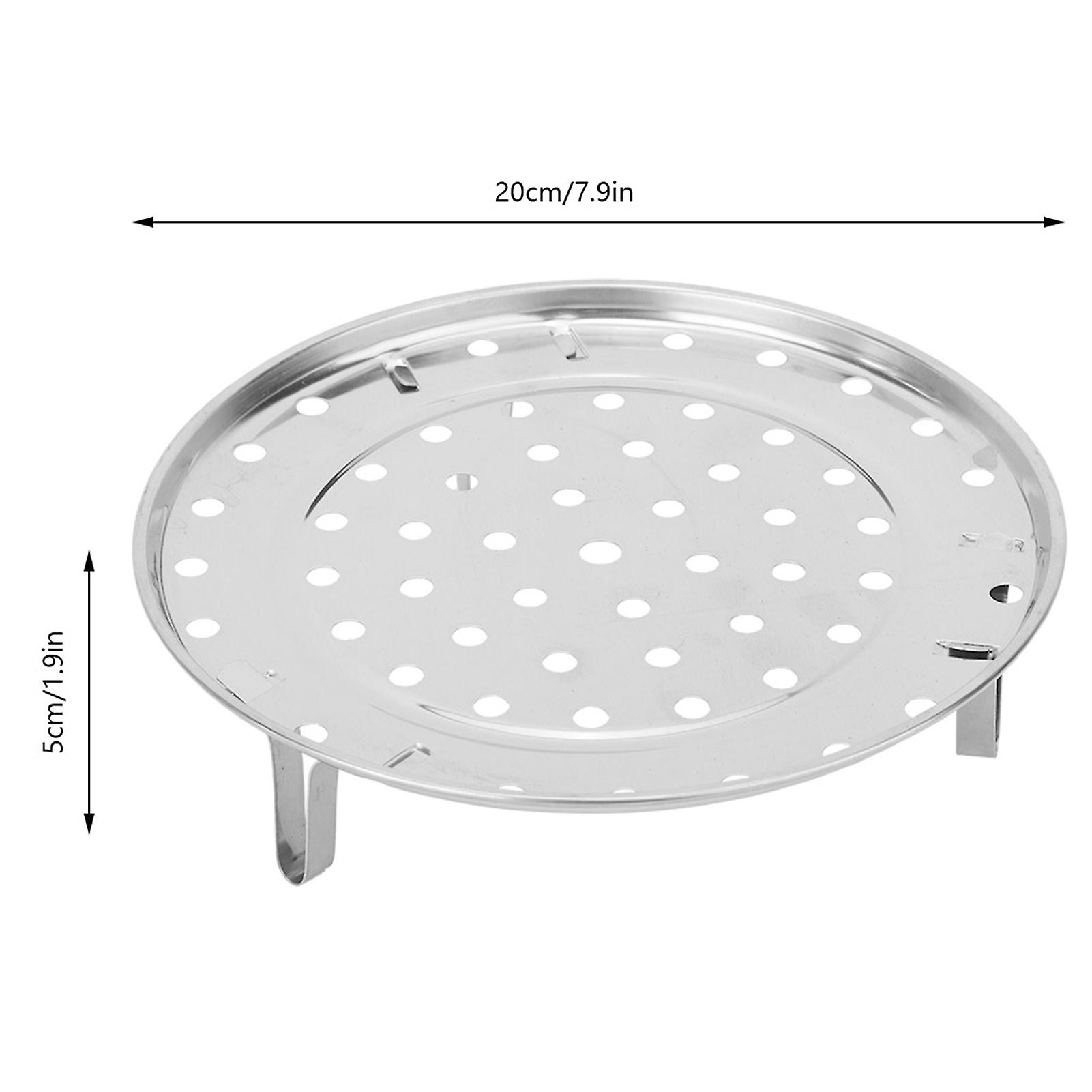 8 Inch Steamer Rack， Round Stainless Steel Rack Steaming Canning Rack Steam Basket Rack Steaming Tray For Pressure Cooker Cooking Toast Bread Salad[20