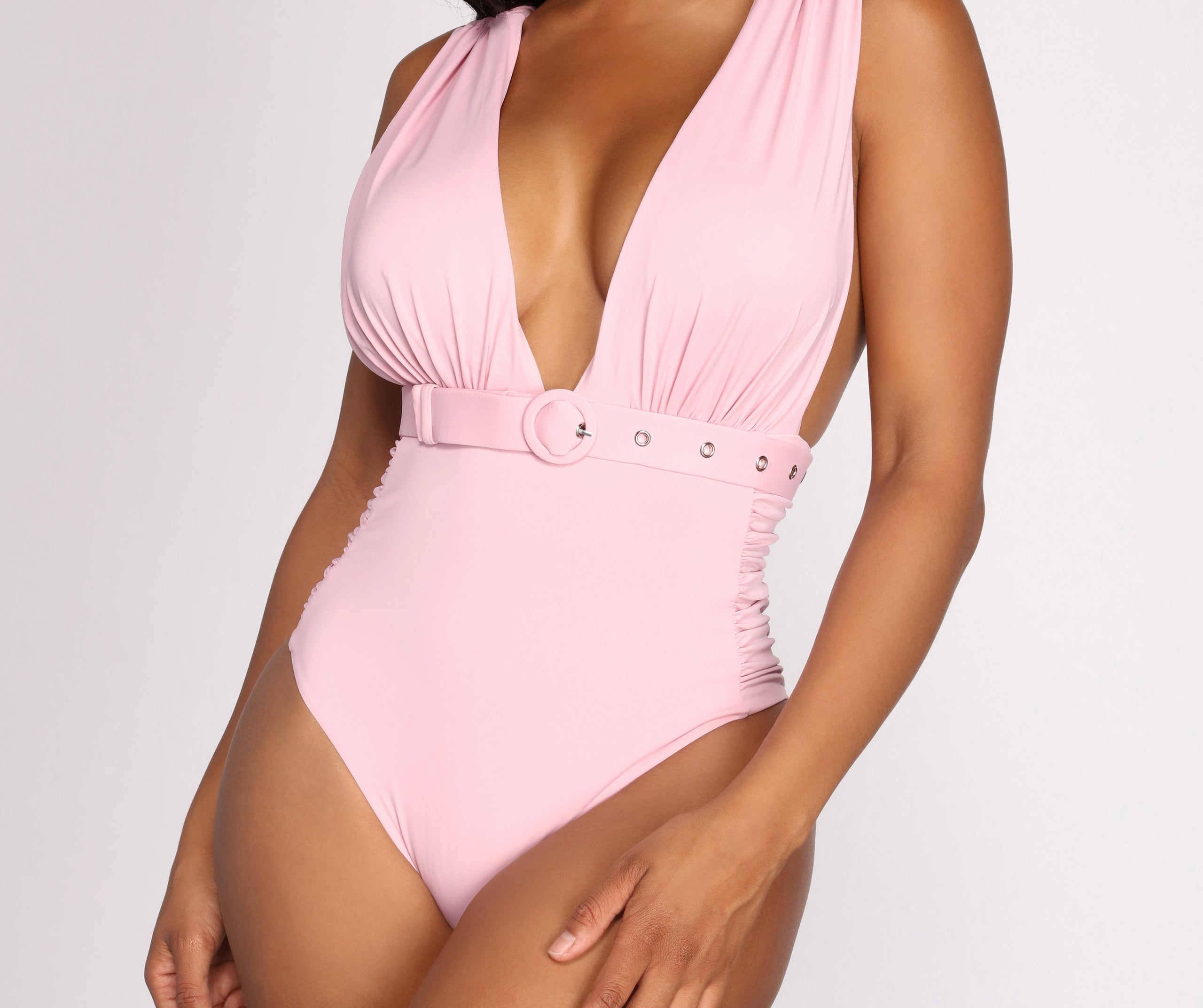 Sun Lovin' Buckle Waist One Piece Swimsuit