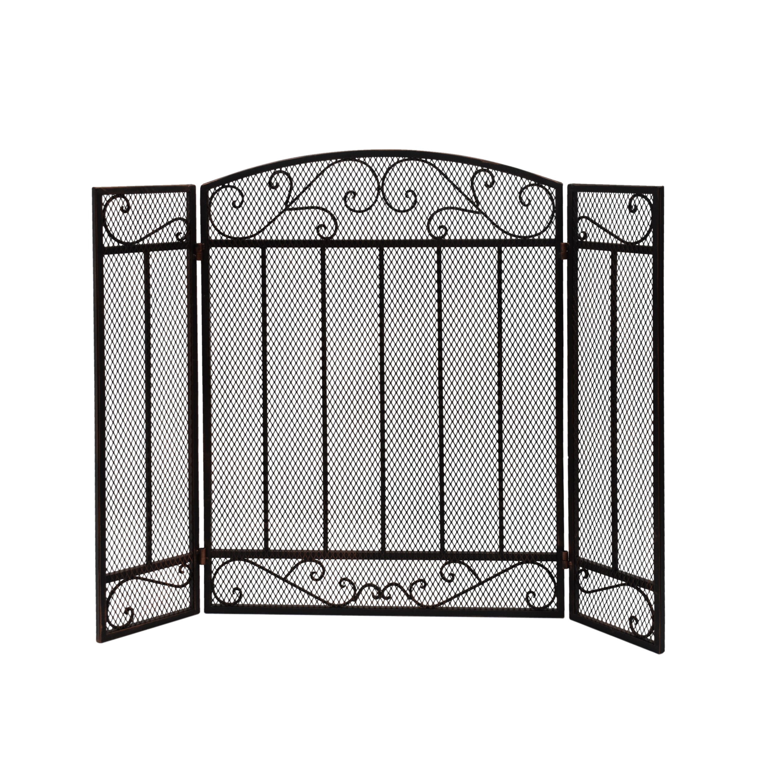 Fernando Contemporary Three Panel Iron Firescreen