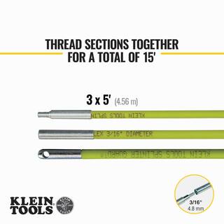 Klein Tools 15 ft. Mid-Flex Glow Fish Rod Set 50152