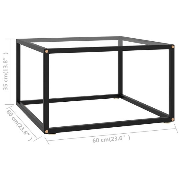 vidaXL Coffee Table Black with Tempered Glass 23.6