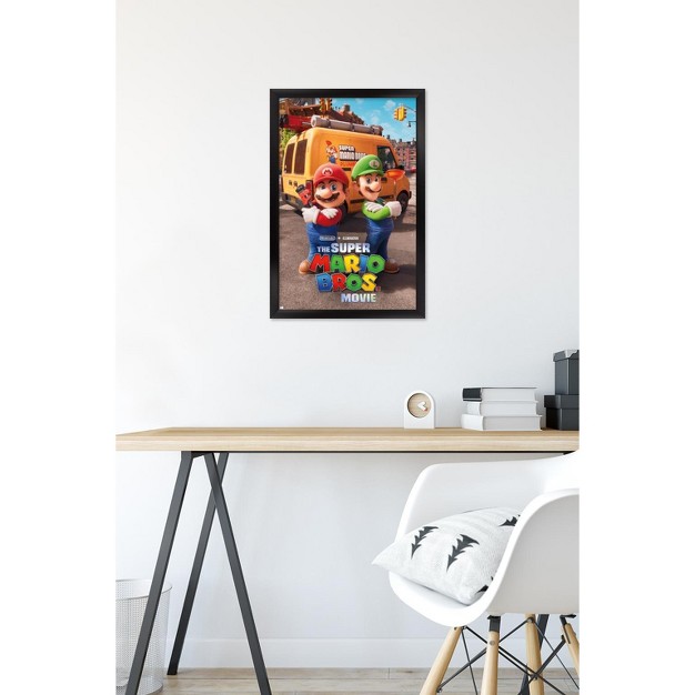 Trends International The Super Mario Bros Movie Brooklyn Key Art Framed Wall Poster Prints