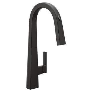 MOEN Nio Single-Handle Smart Touchless Pull-Down Sprayer Kitchen Faucet with Voice Control and Power Clean in Matte Black S75005EVBL