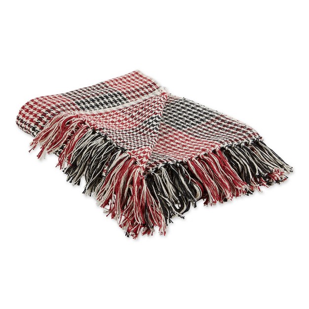 Houndstooth Plaid Throw Blanket Design Imports