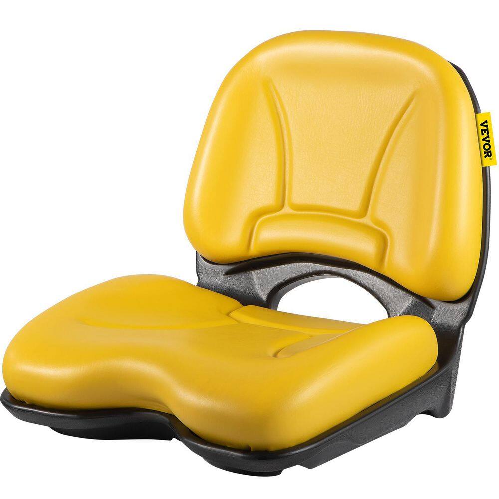 VEVOR Universal Tractor Seat Industrial High Back PVC Lawn  Garden Mower Seat Replacement Steel Frame Forklift Seat in Yellow GBZYHSYJZTRACOHQNV0