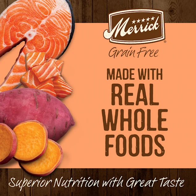 Merrick Grain Free Real Salmon and Sweet Potato Recipe Dry Dog Food， 10 lbs.