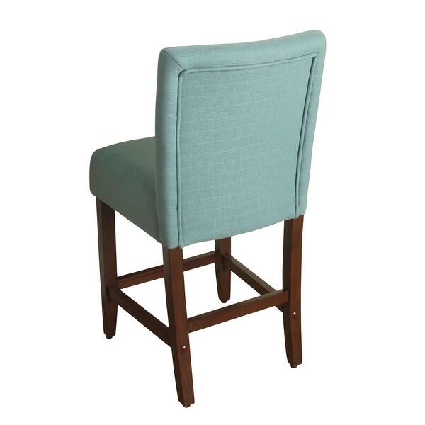 HomePop 24-inch Counter Height Textured Aqua Upholstered Barstool - 24 inches