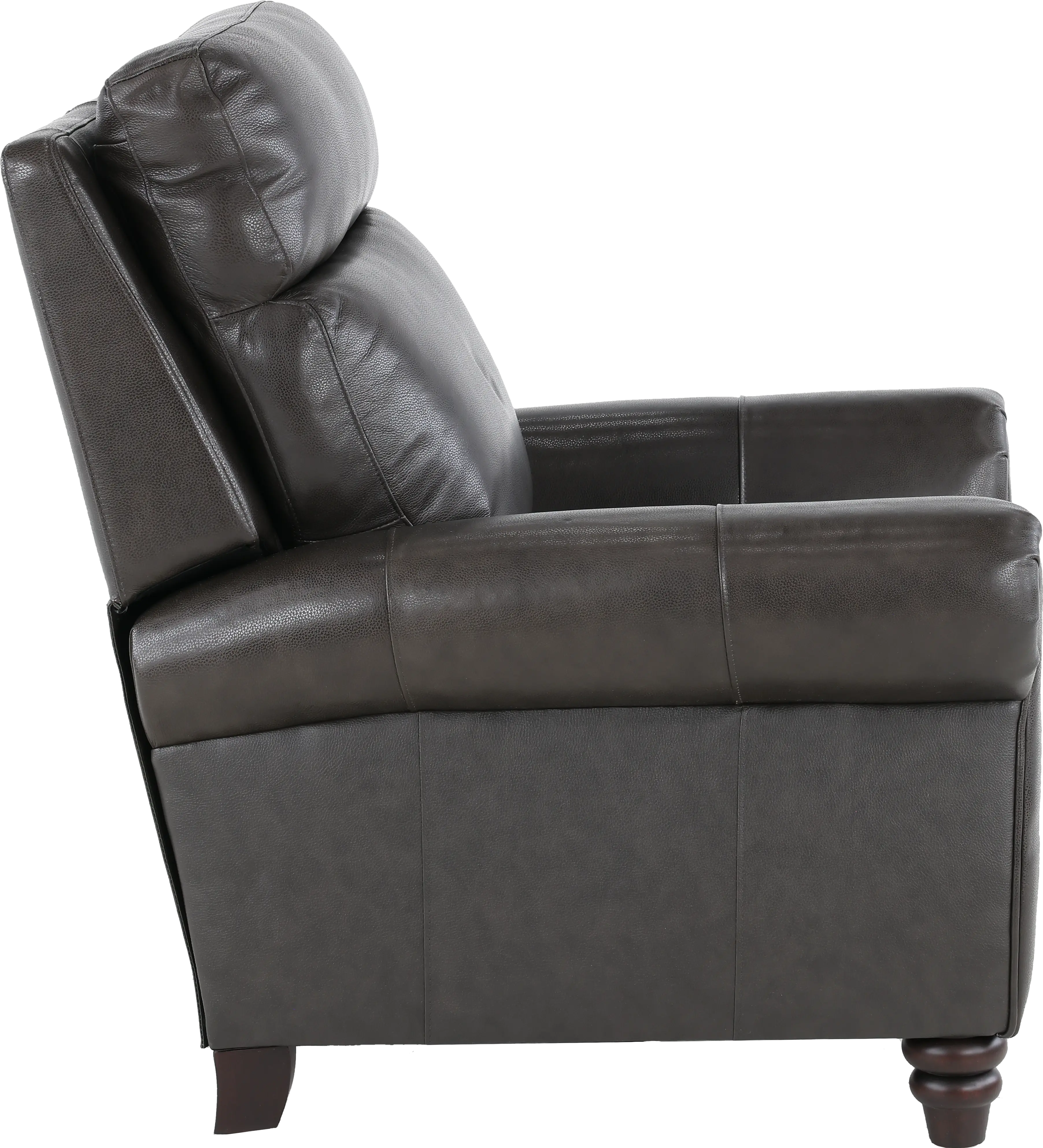 Fresh Twilight Gray Leather-Match High Leg Power Recliner