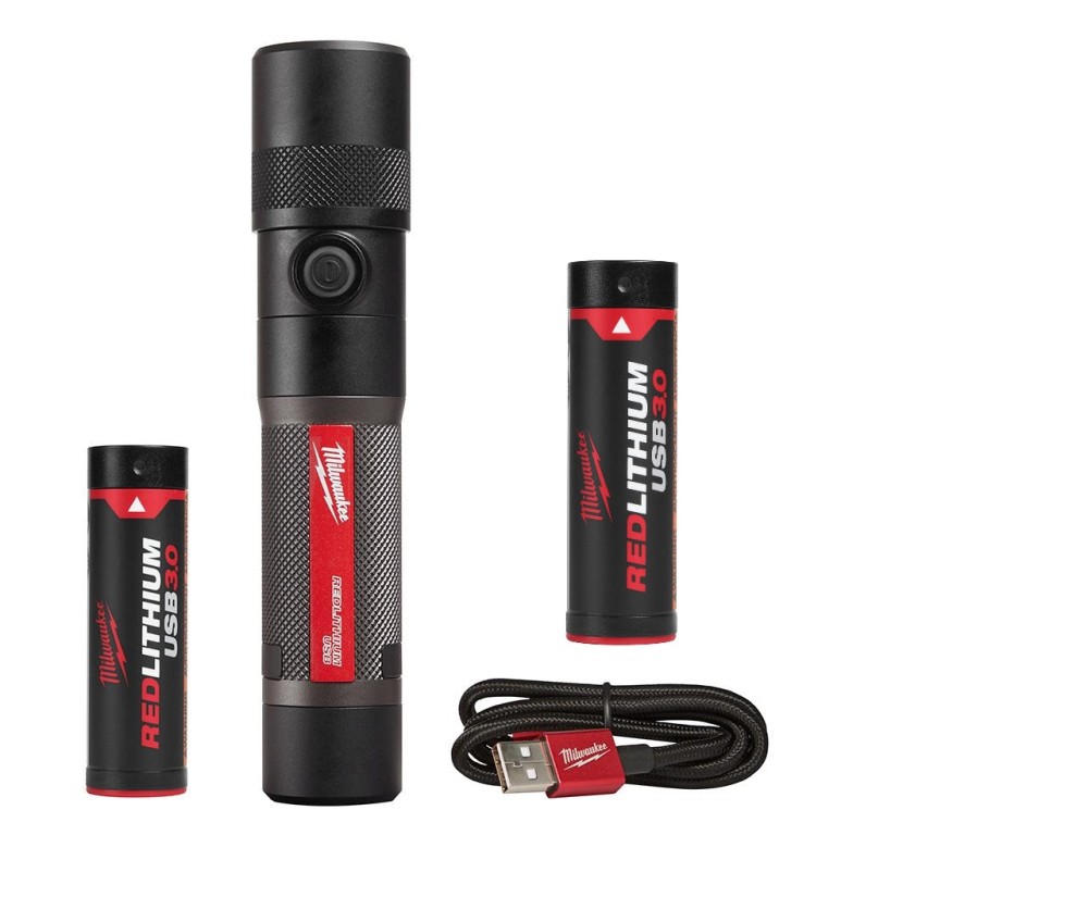 Milwaukee USB Rechargeable Twist Focus Flashlight Kit Bundle 2161-21-48-11-2131 from Milwaukee