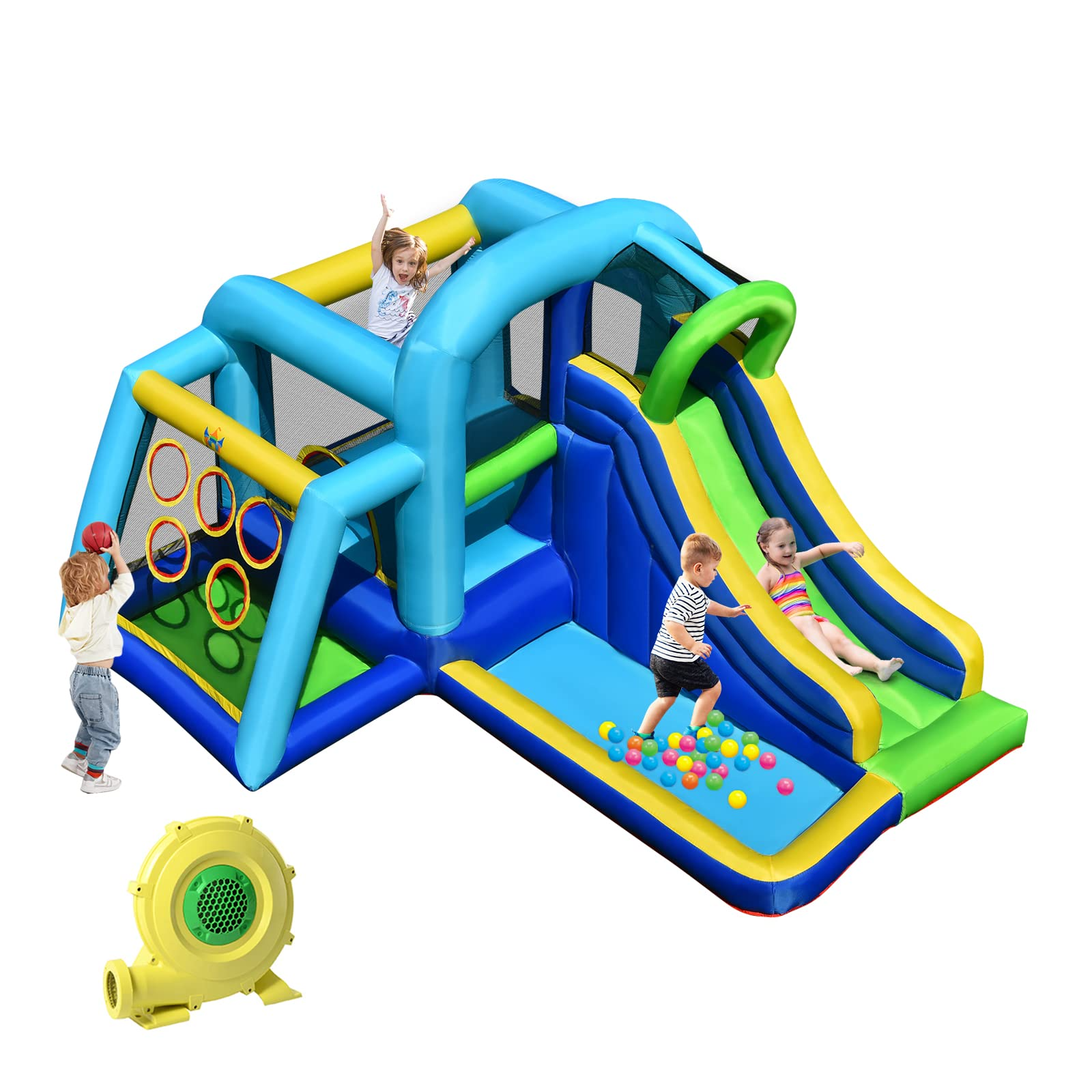 BOUNTECH Inflatable Bounce House | 5 in 1 Kids Jumping Bouncer w/ Jumping Area