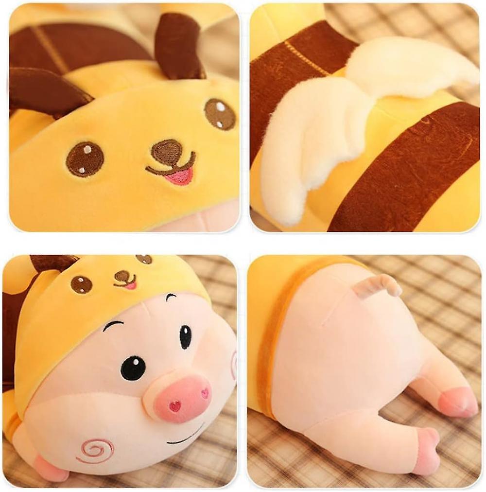 Bee Plush Toy， Soft And Cuddly Piggy Plush Toy Soft Pig Stuffed Animal Plush Body Pillow - Suitable For Children Girl Boy Gift (60cm/23.6inch)