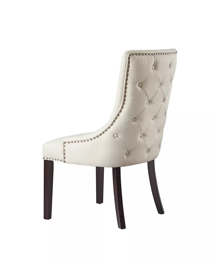 Inspired Home Oscar Upholstered Tufted Dining Chair with Nailhead Trim Set of 2