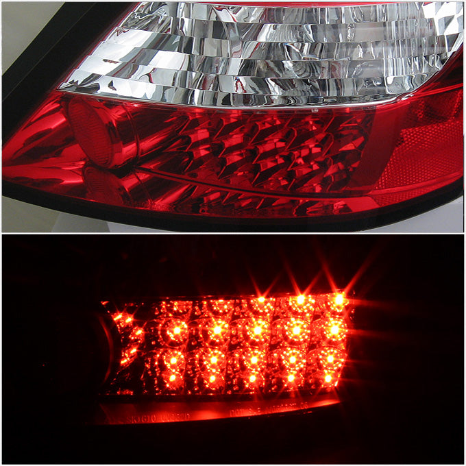 Fits 06-08 Honda Civic 2Dr Coupe Ex Lx Si JDM Red Clear LED Tail Lights Lamp Set