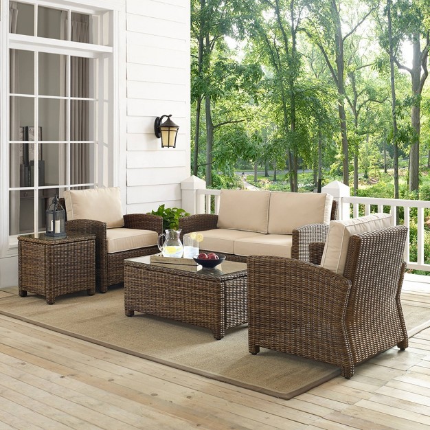 Bradenton 5pc Outdoor Wicker Conversation Set Crosley