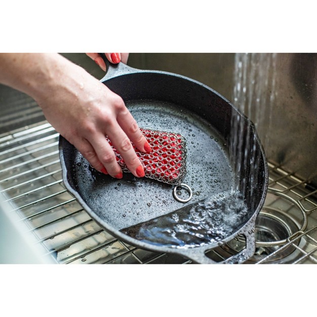 Lodge Chainmail Scrubber Red