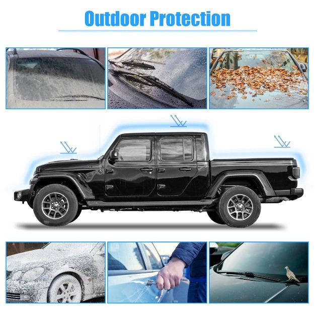 Unique Bargains Truck Car Cover For Jeep Gladiator Jt 2020 2021 2022 Outdoor Waterproof Sun Rain Dust Wind Snow Protection Black 1 Pc