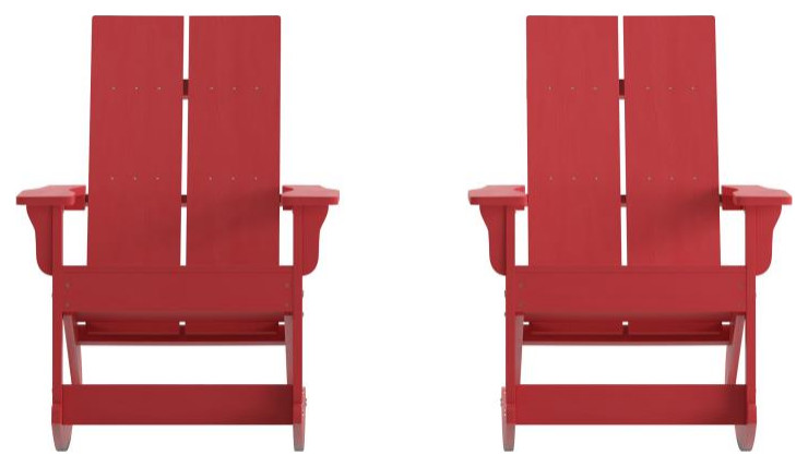 2 Pack Red Resin Rocking Chair   Contemporary   Outdoor Rocking Chairs   by Pot Racks Plus  Houzz