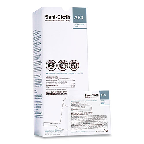 Sani Professional Sani-Cloth AF3 Individually Wrapped Germicidal Disposable Wipes | X-Large， 1-Ply， 11.75