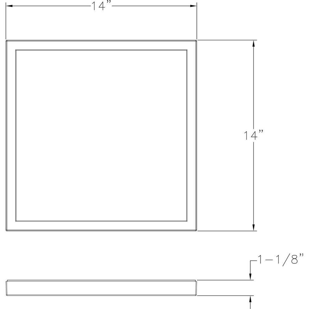 Progress Lighting Everlume Collection 14 in. White Integrated LED Edgelit Square Semi-Flushmount P810021-030-30