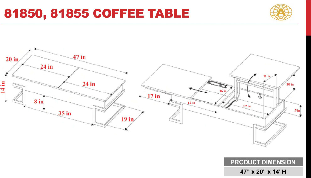 Acme Calnan Lift Top Coffee Table   Contemporary   Coffee Tables   by HedgeApple  Houzz