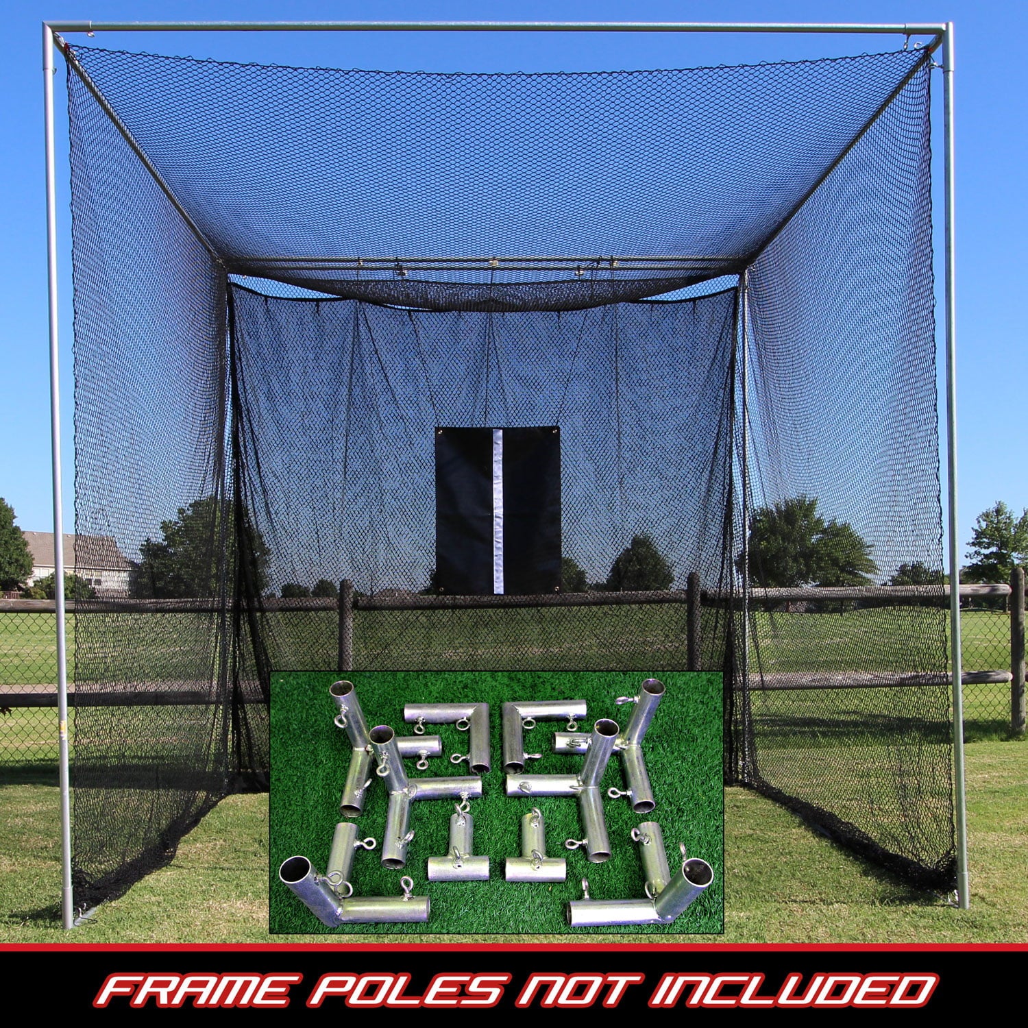 Cimarron 10x10x10 Masters Golf Net (Net and Frame Corners， 10x10x10)