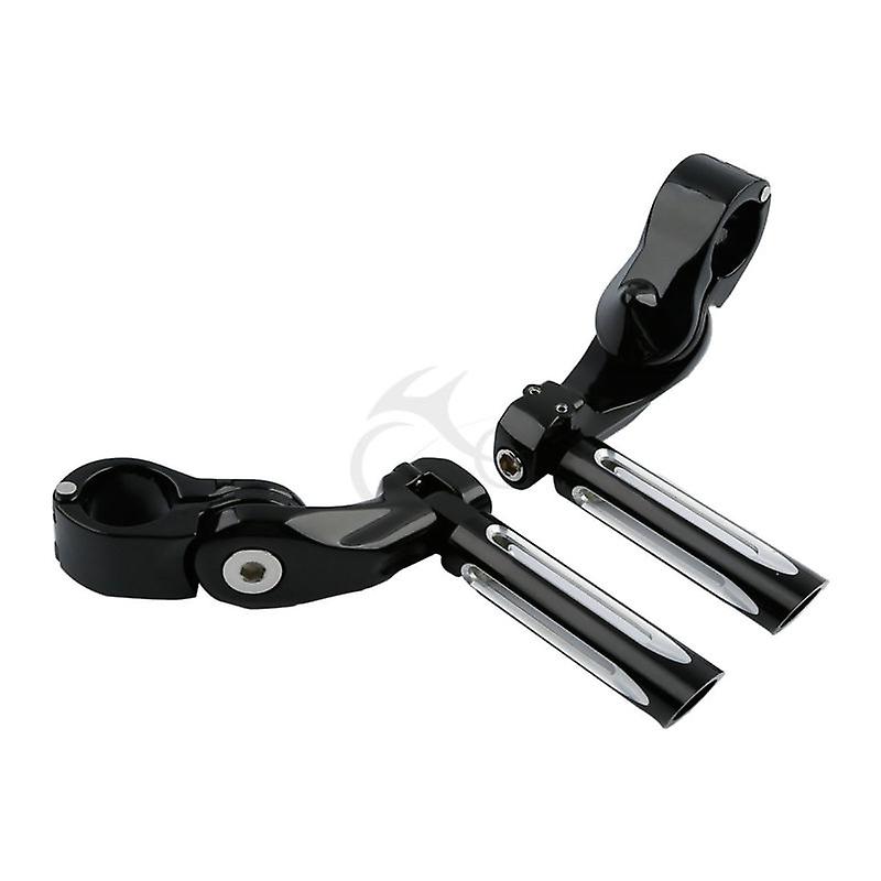 Born Pretty 1.25andquot; 32mm Black Adjustable Footrests Foot Peg andamp; Short Angled Mount For Harley