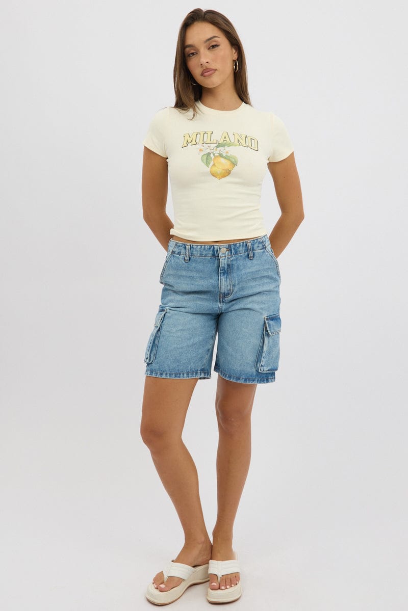 Yellow Graphic Tee Short Sleeve
