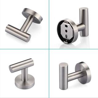 Interbath Round Bathroom Robe Hook and Towel Hook in Brushed Nickel (6-Pack) ITBDTG0006NS