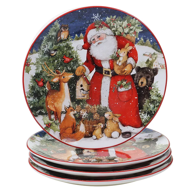 Certified International Magic of Christmas Santa 4-pc. Dinner Plate Set