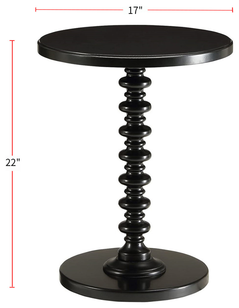 Round Top Side Table Turned Pedestal Base  Black   Traditional   Side Tables And End Tables   by Simple Relax  Houzz