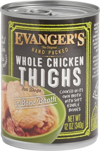 Evanger's Grain-Free Hand Packed Whole Chicken Thighs Canned Dog Food