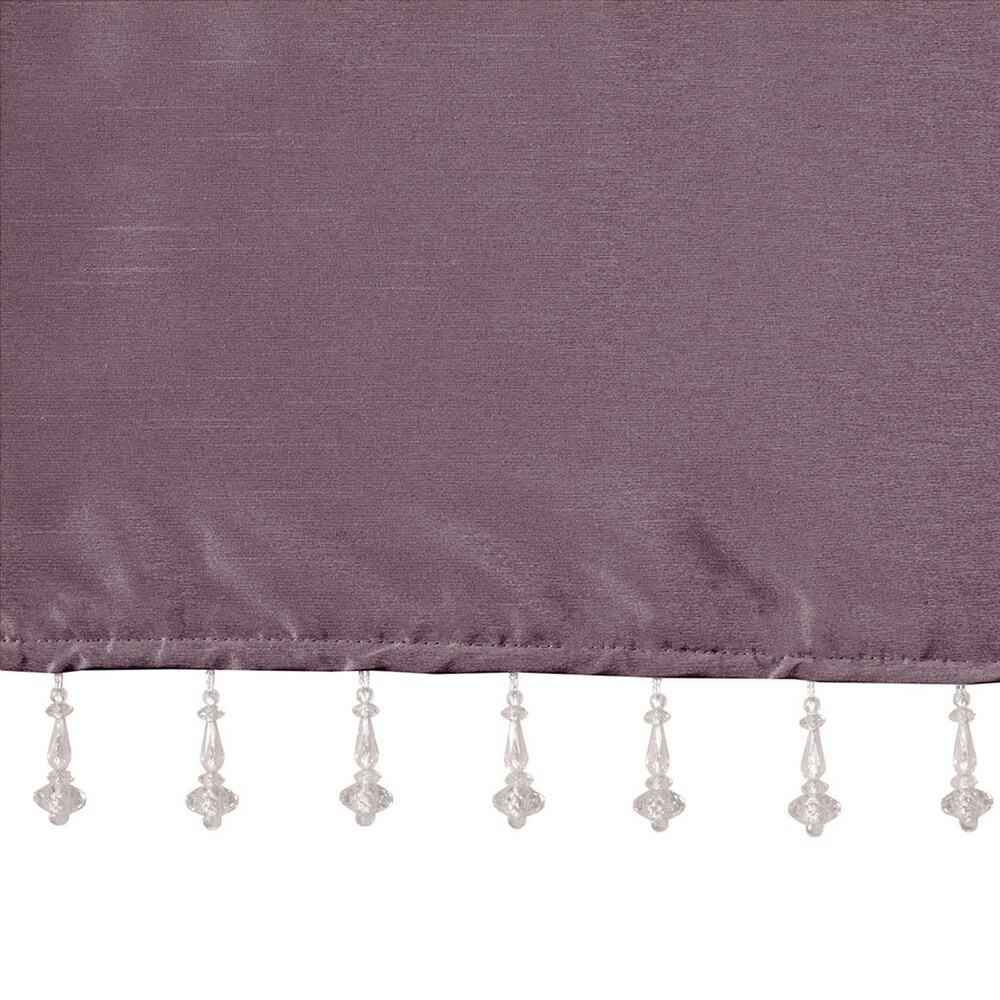 Madison Park Natalie Lightweight Faux Silk Valance with Beads   50x26\