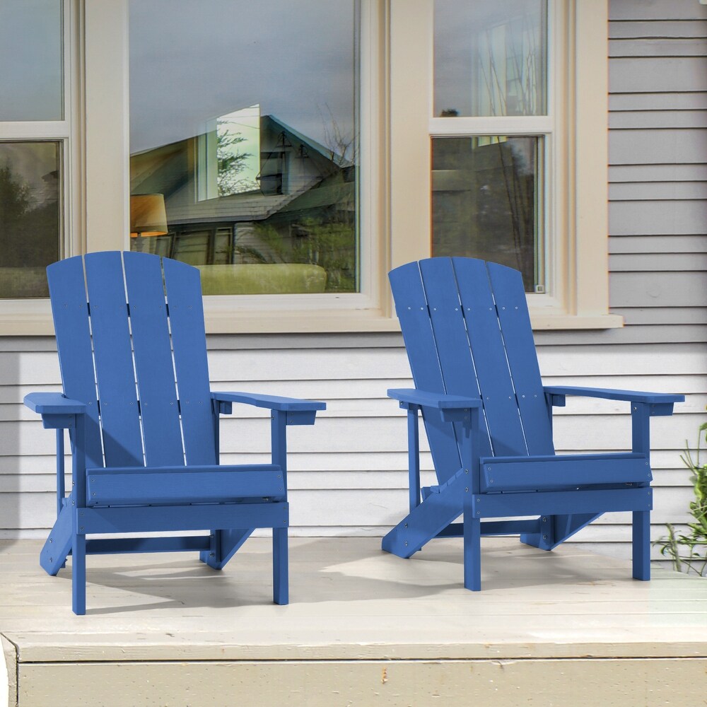 AOOLIMICS Outdoor Adirondack Chair Patio Plastic Single Chair Set of 2