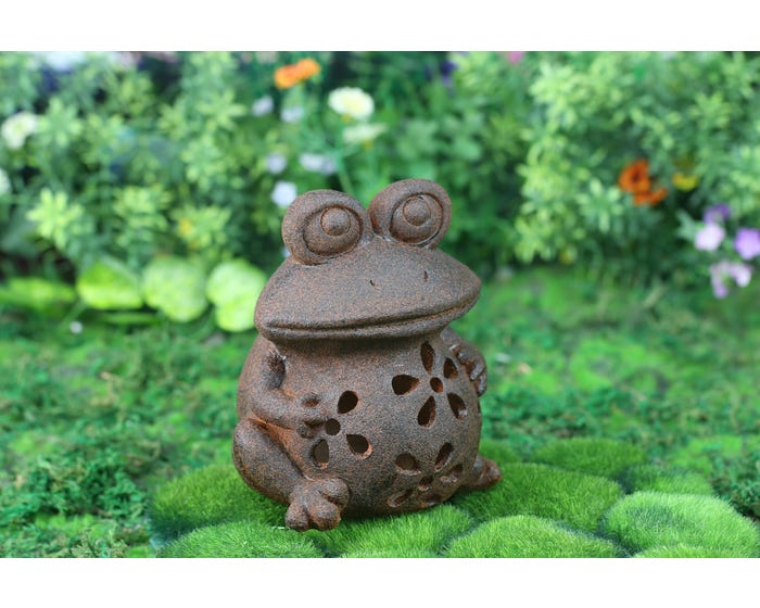 JeeYee Frog Solar Polyresin Statue JYCF070