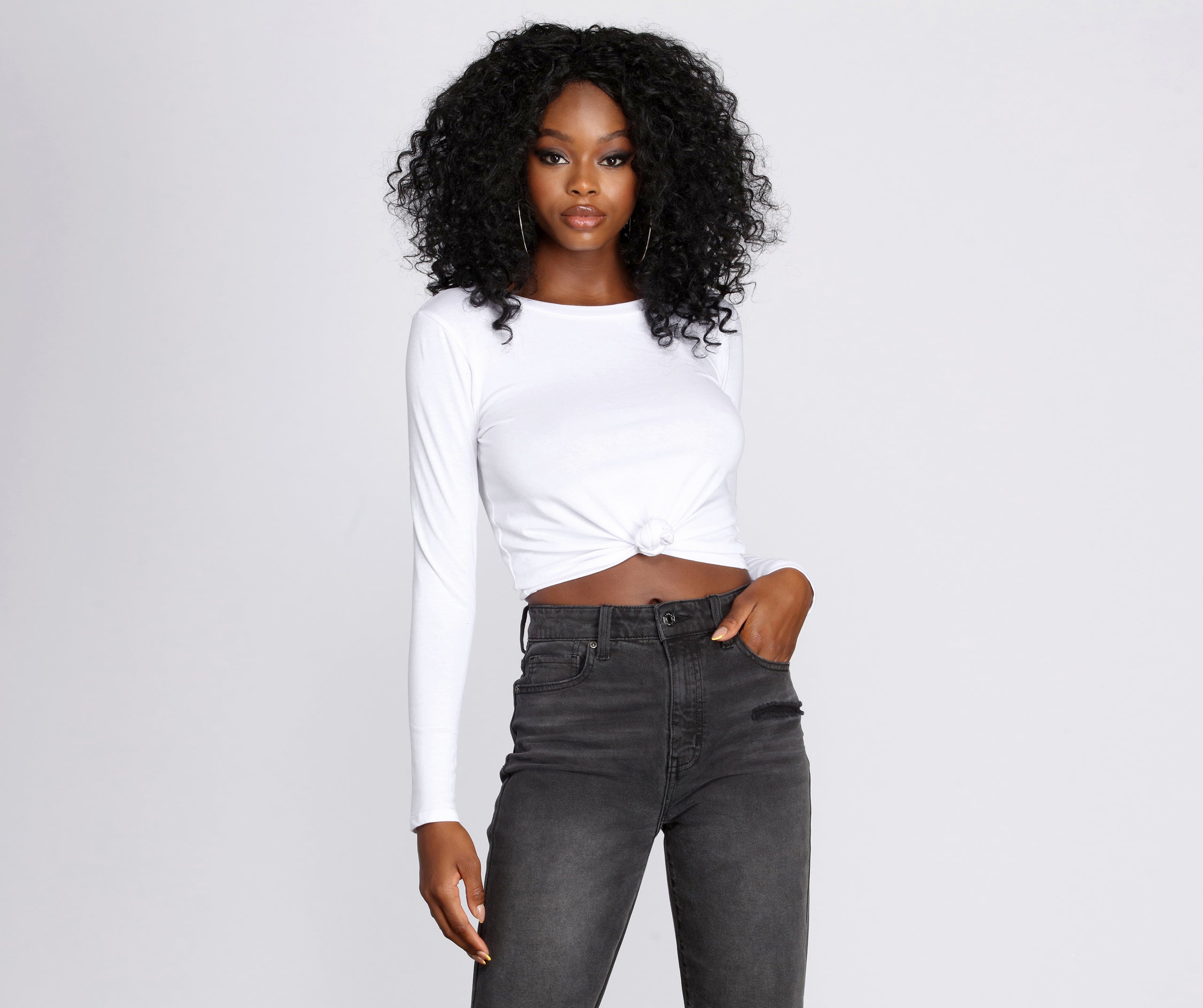 Knot Front Cotton Crop Top