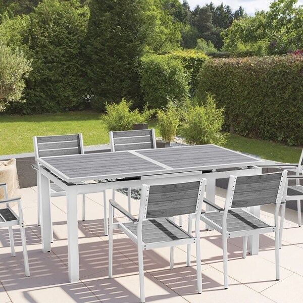 VredHom Outdoor Aluminum Dining Table 6Person Patio Expandable Table